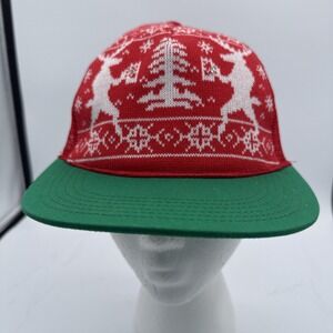 Christmas Reinbeer Reindeer Beer Light Up Lit Trucker Hat Red Snapback Cap Adult